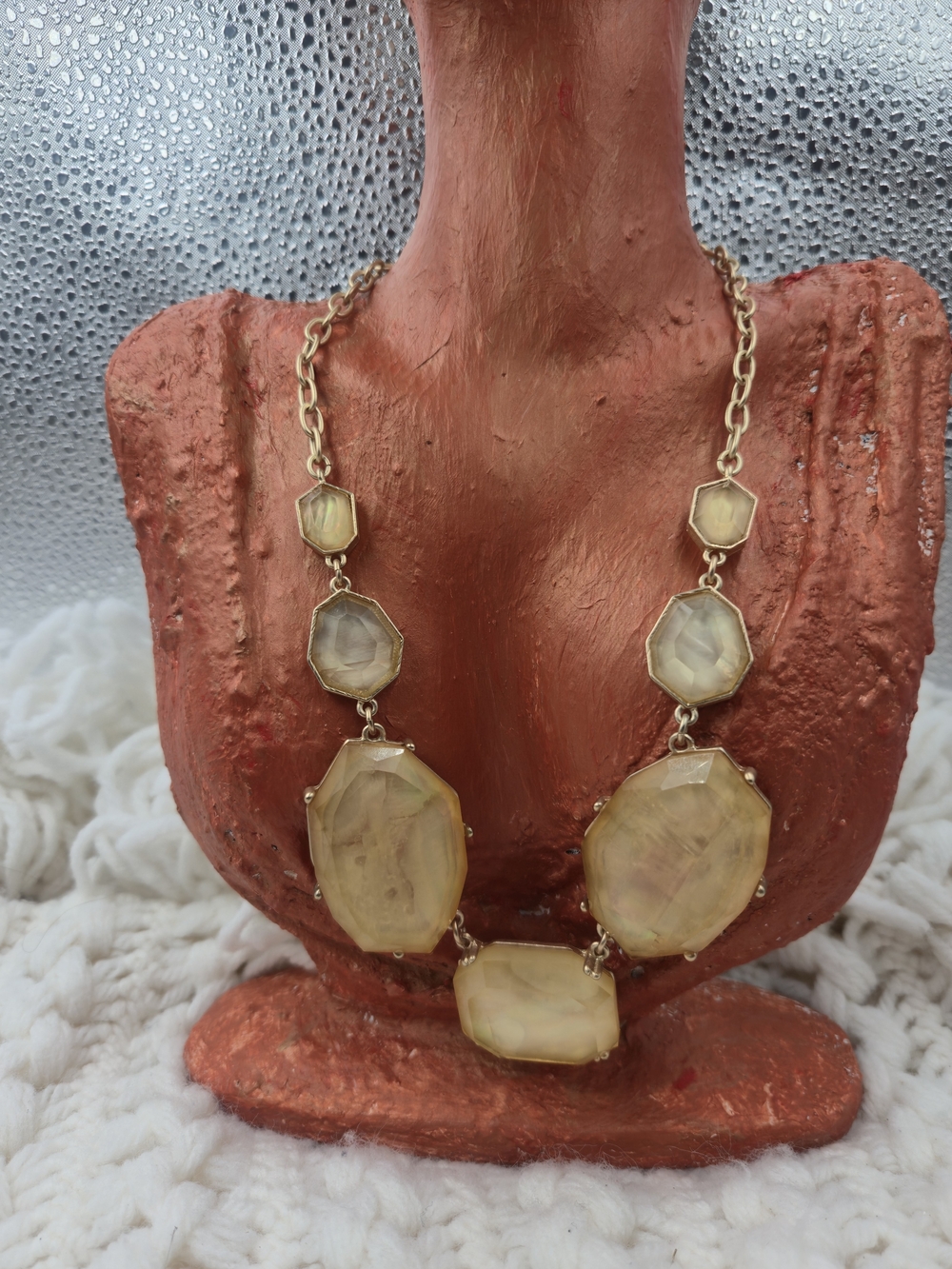 Chico's Gold-Tone Necklace with Pale Yellow Stones